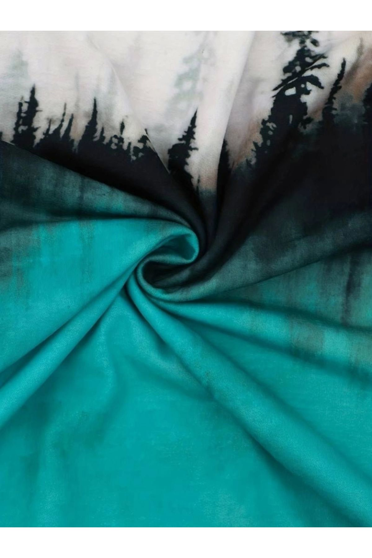 Kadın Uzun Kollu Baskılı Şardonlu Dalgıç Bluz