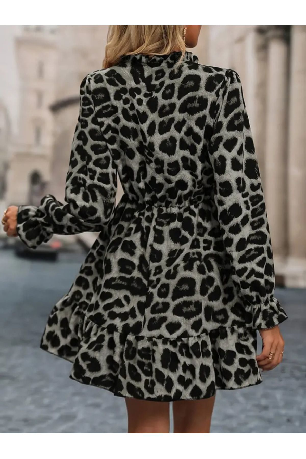 Kadın Uzun Kollu Yakadan Bağlamalı Beli Lastikli şardonlu Dalgıç 