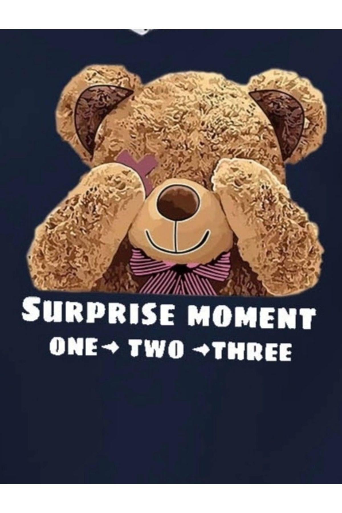 Kadın Uzun Kollu Bisiklet Yaka Ayıcık Desenli Viskon Iki Iplik Bl