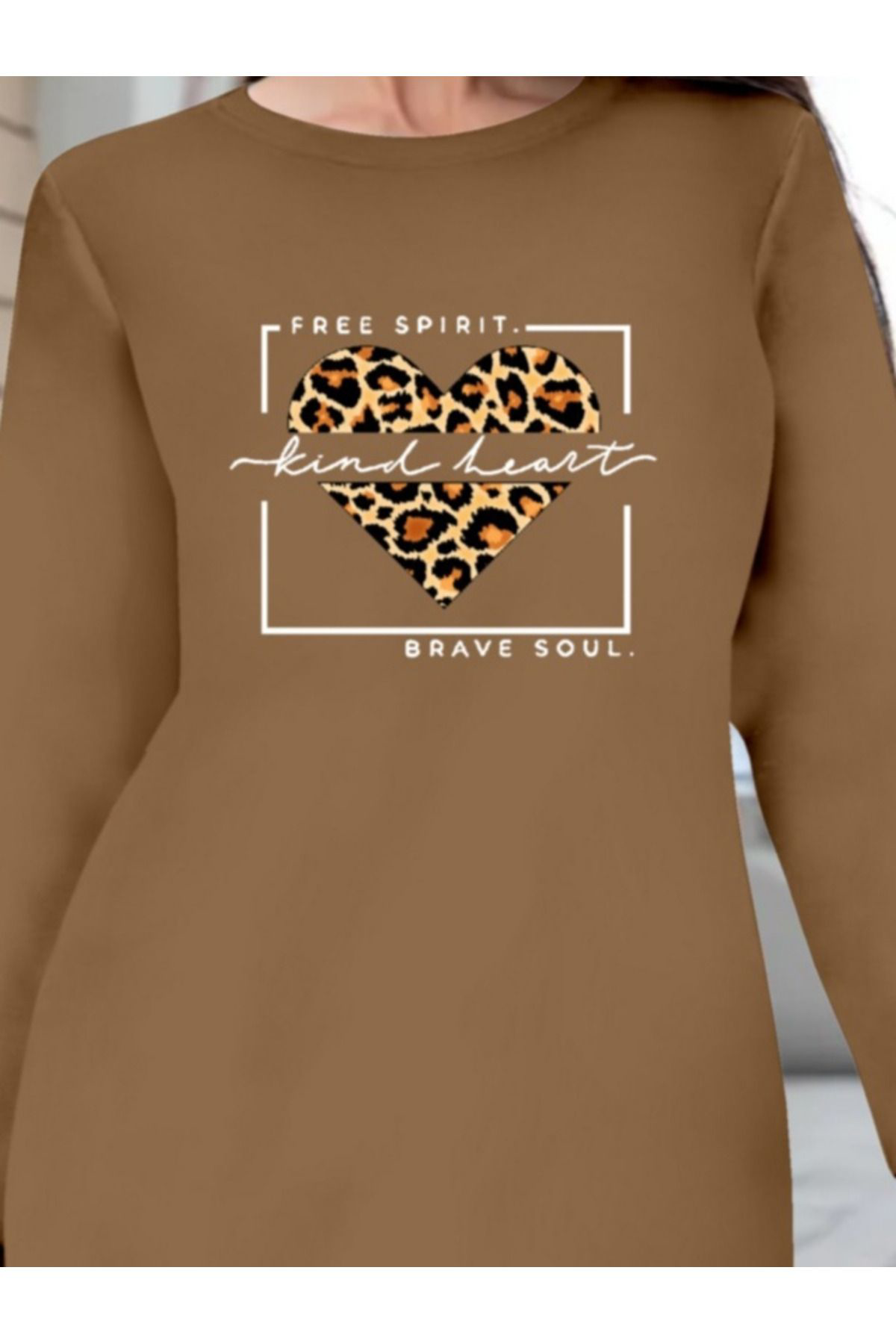 Kadın Uzun Kollu Bisiklet Yaka Desenli Viskon Iki Iplik Bluz