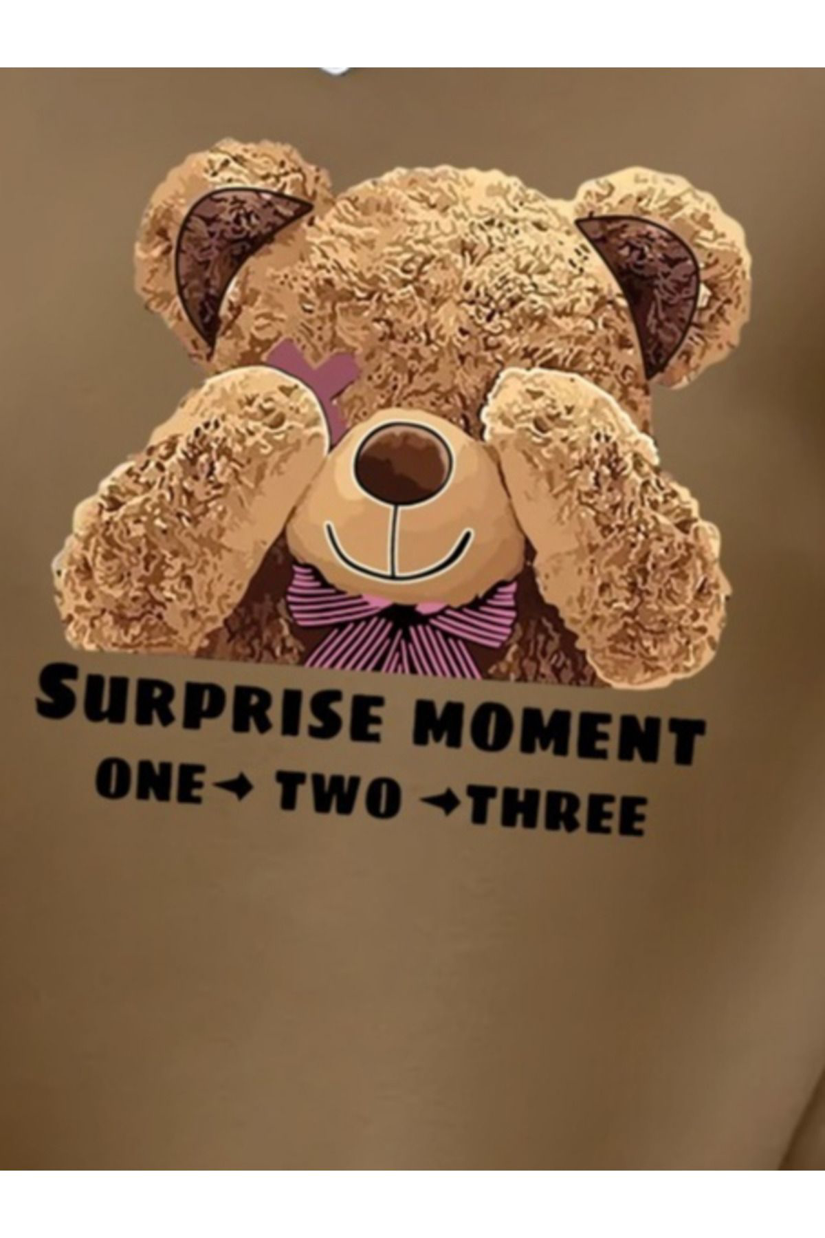 Kadın Uzun Kollu Bisiklet Yaka Ayıcık Desenli Viskon Iki Iplik Bl