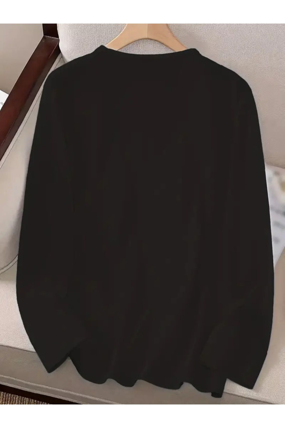 Kadın Uzun Kollu Bisiklet Yaka Ayçiçeği Desenli Viskon Bluz