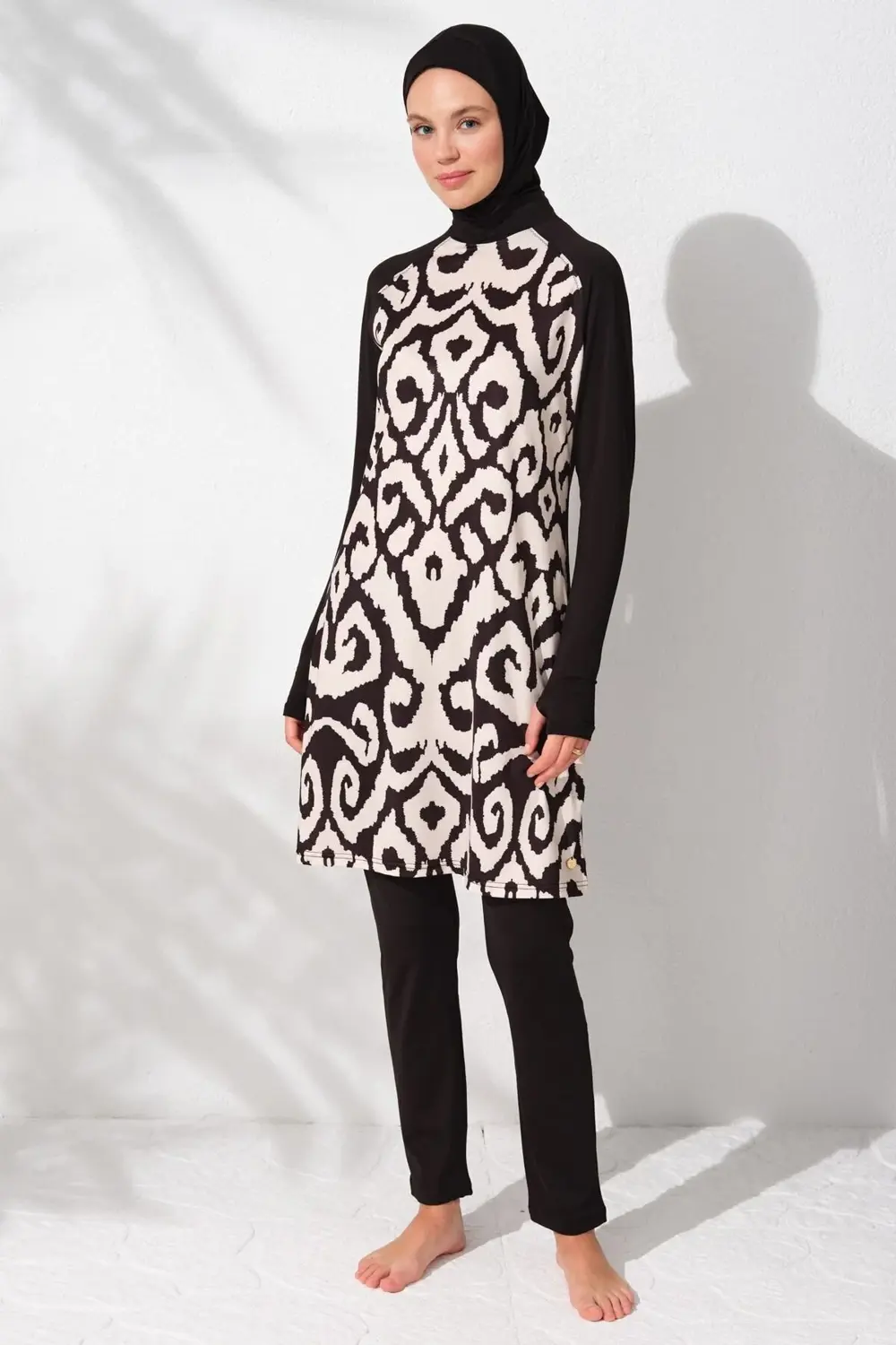 Kadın Uzun Kollu Desenli Tesettür Mayo 231918