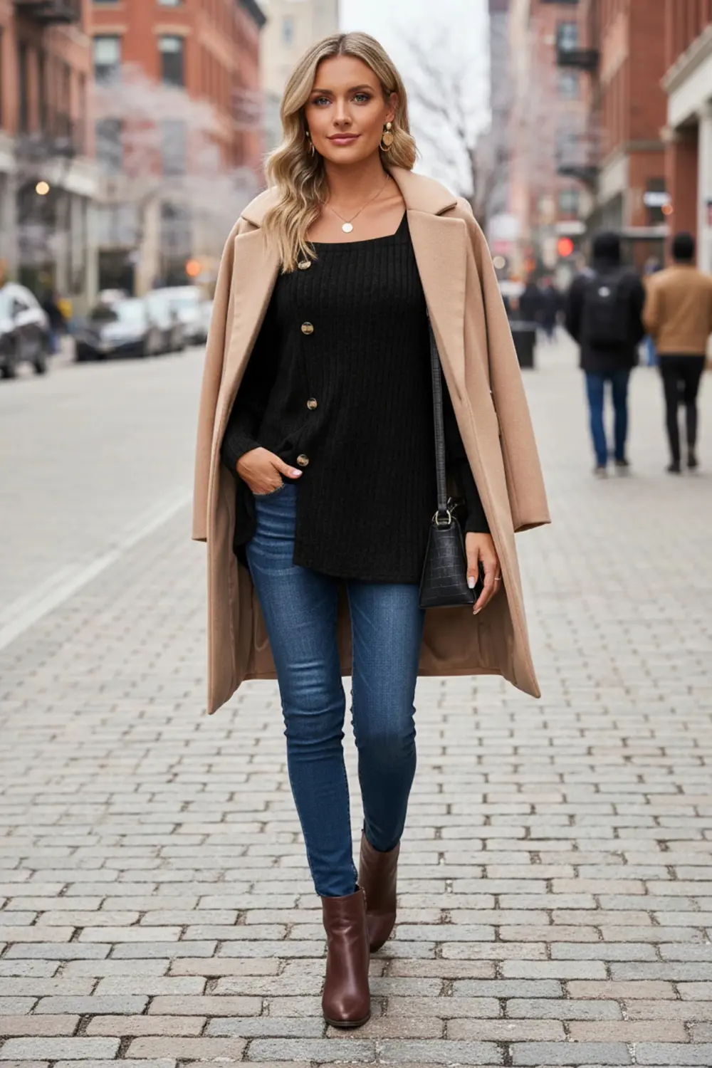 Kadın Uzun Kollu Düğmeli Mevsimlik Bluz – Yumuşak Dokulu, Esnek v