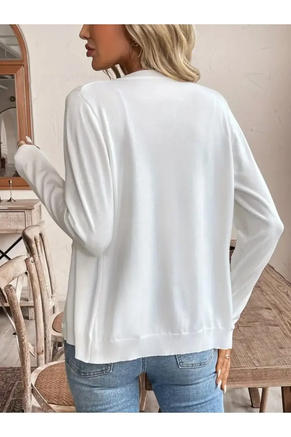 Kadın Uzun Kollu önden Düğmeli Triko Ceket