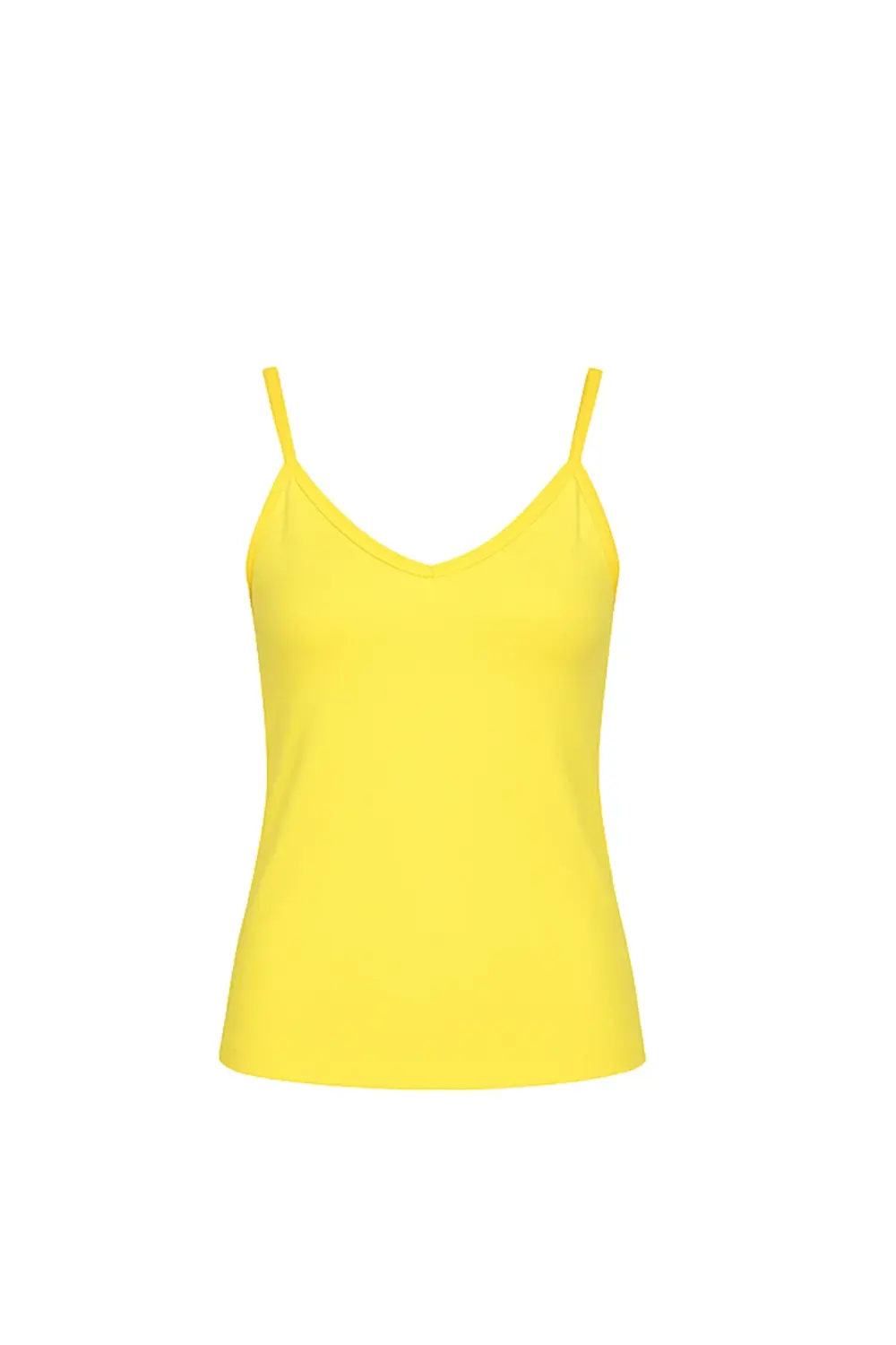 Kadın V Yaka İp Askılı Atlet - 4'lü SARI