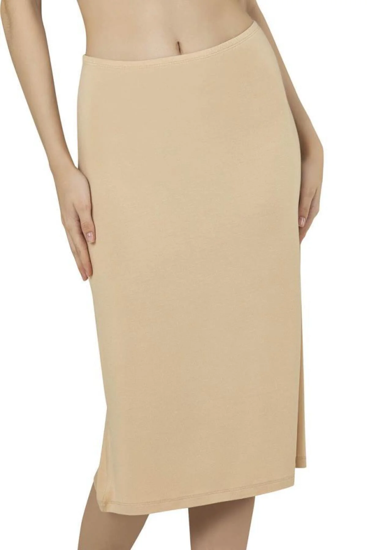 Kadın Viskon Diz Altı Uzun Astar Jüpon Kombinezon