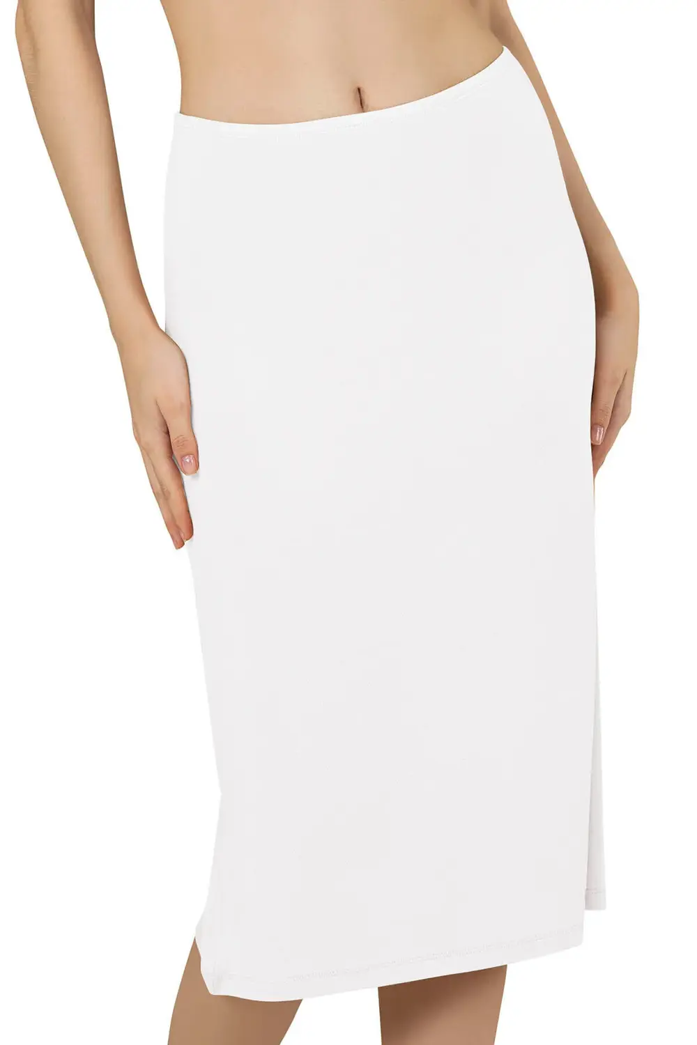 Kadın Viskon Diz Altı Uzun Astar Jüpon Kombinezon