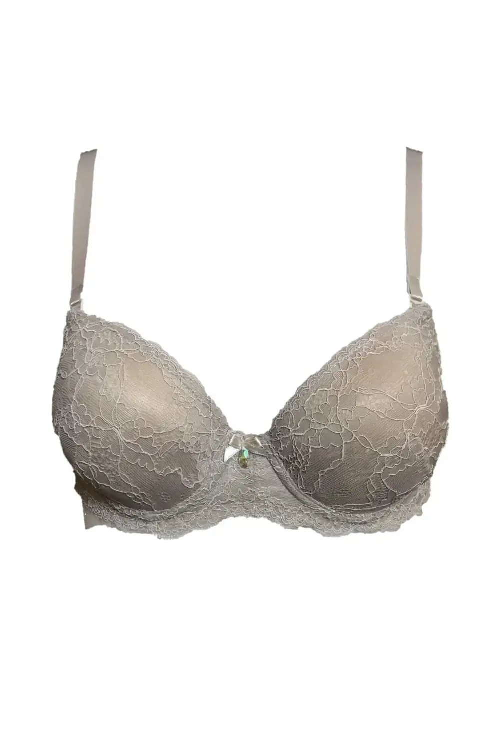 Kadın Vizon Dantelli Destekli Push-up Sütyen