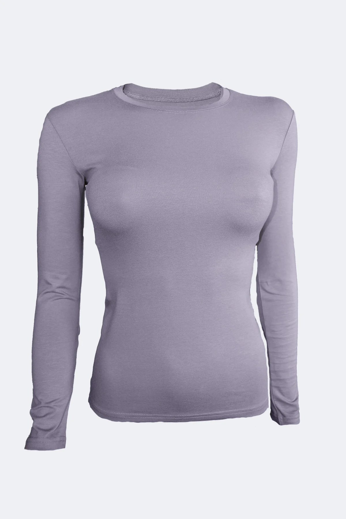 Kadın Vizon Yuvarlak Yaka Uzun Kollu Modal Body 182