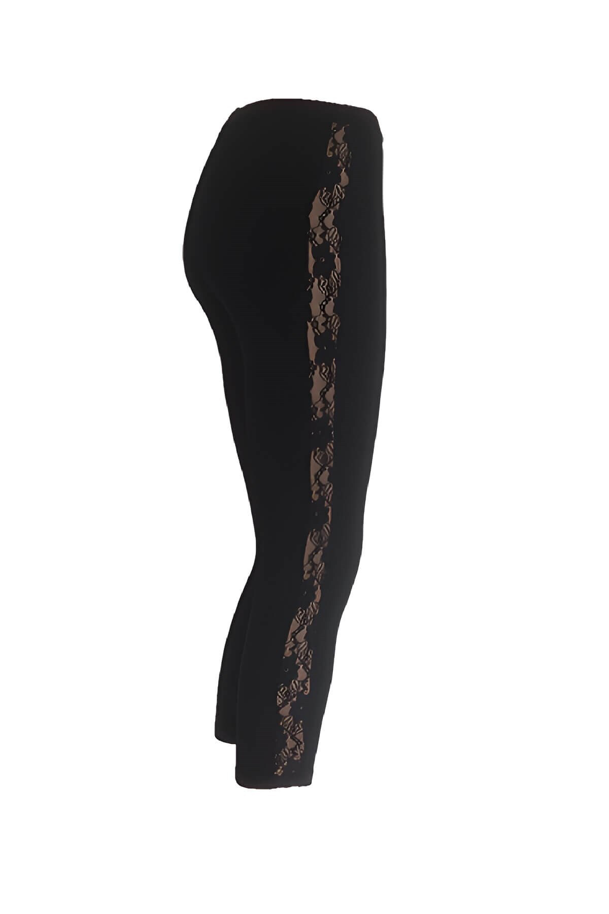 İmer Çamaşır Kadın Yan Tarafı Dantel İşlemeli Modal Pamuklu Capri Tayt