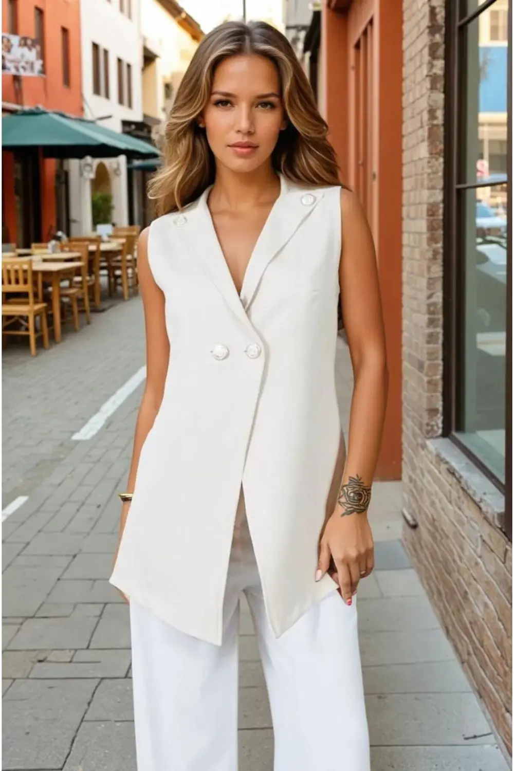 Kadın Yeni Sezon Siyah Atlas Kolsuz Yelek 3706300