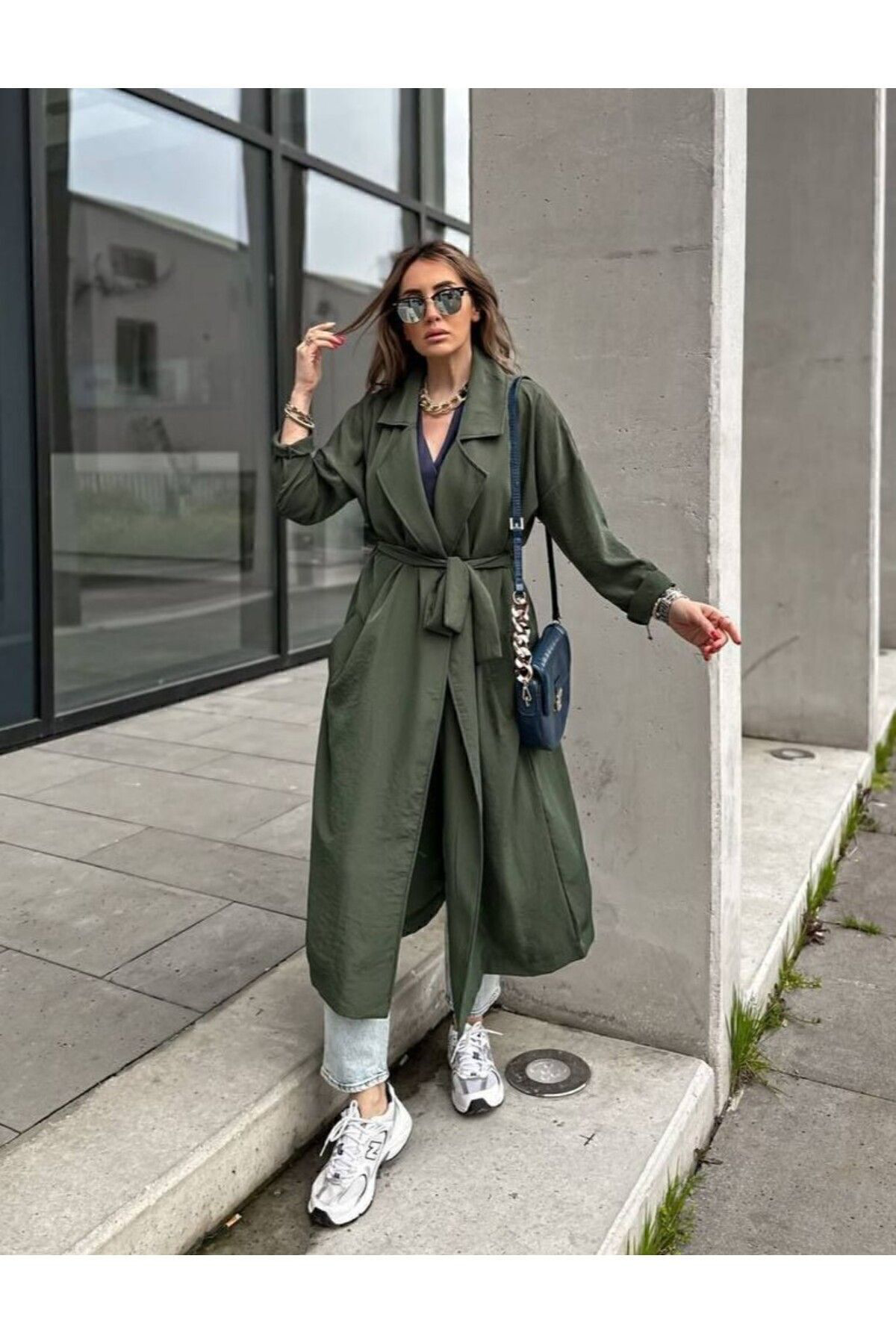 Pasaklı Giyim Kadın Yeni Sezon Ürün İnce Salaş Kemerli Cepli Düğmeli Yumuşak Do