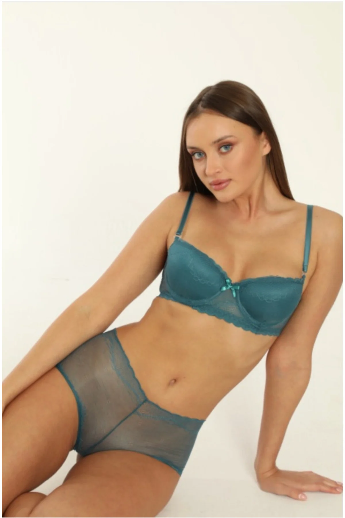 Kadın Yeşil Şortlu Push Up Sütyen Külot Takımı – Modern Ve Konfor