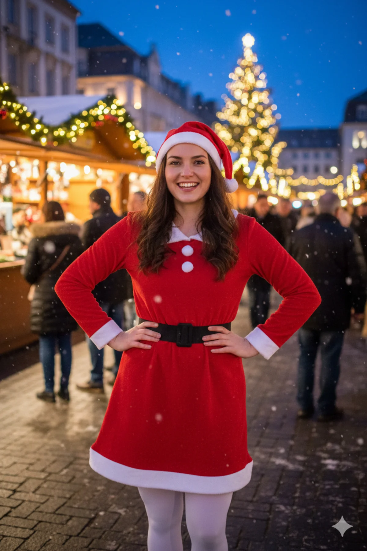 Kadın yetışkın Kırmızı Şapka Beyaz Yılbaşı Temalı Noel Partisi Ko