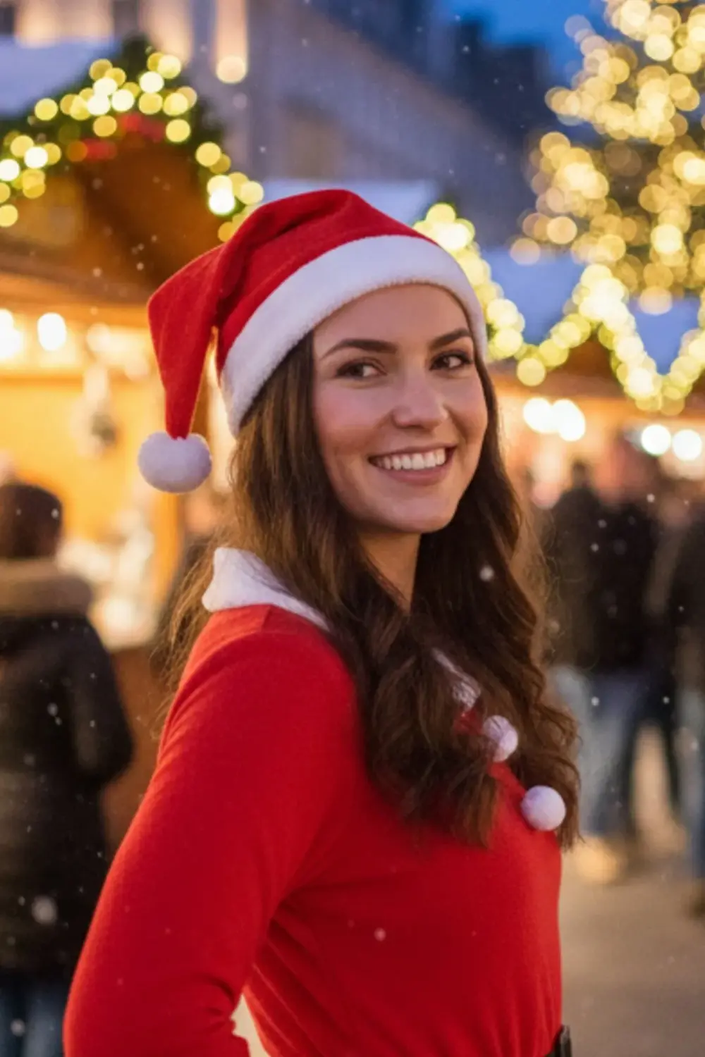 Kadın yetışkın Kırmızı Şapka Beyaz Yılbaşı Temalı Noel Partisi Ko