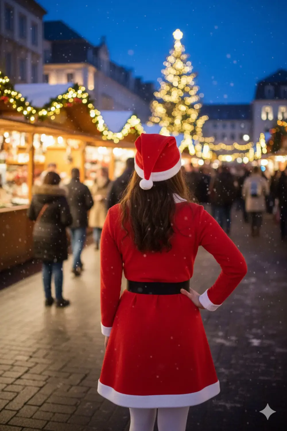 Kadın yetışkın Kırmızı Şapka Beyaz Yılbaşı Temalı Noel Partisi Ko