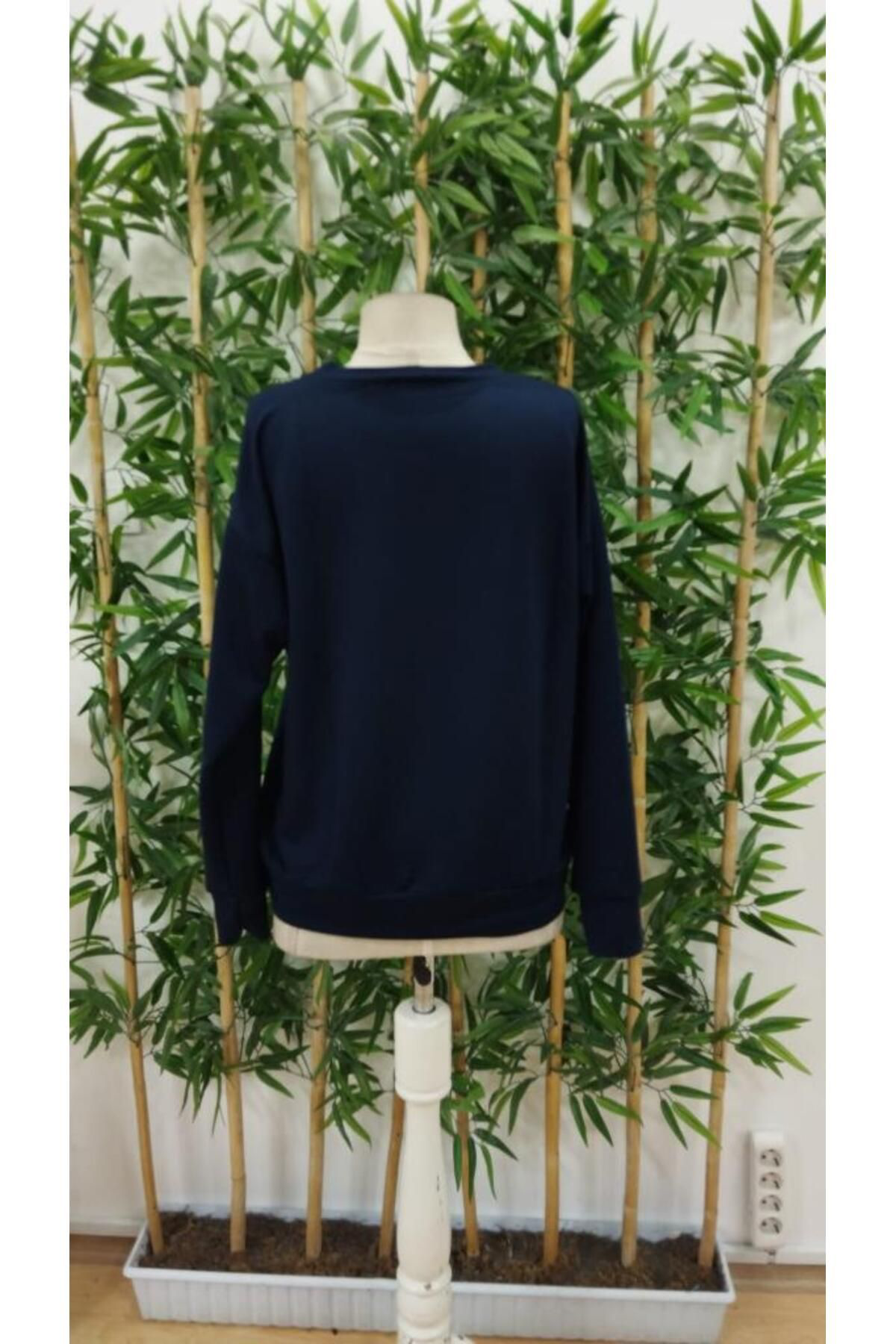 Kadın Yılbaşı özel Uzun Kollu Bisiklet Yaka Desenli Viskon Iki Ip