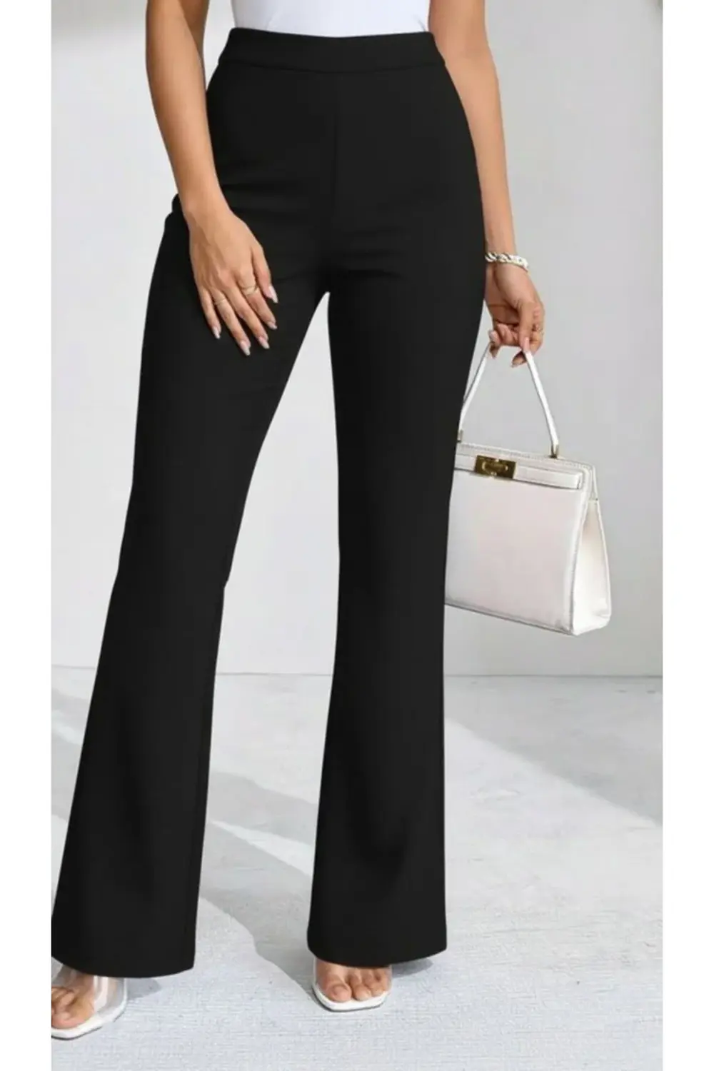 Kadın Yüksek Bel Paçaya Doğru Geniş Dalgıç Pantolon