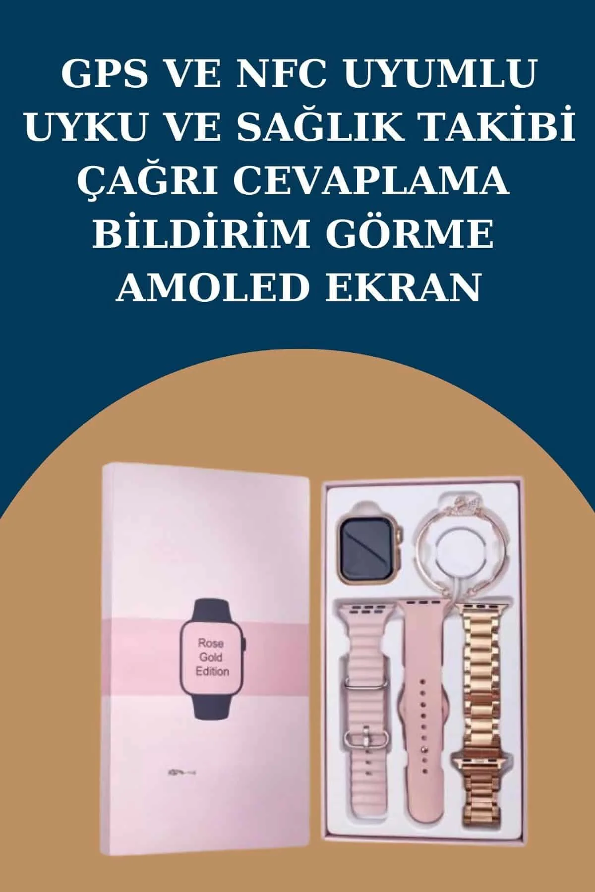 Kadınlar İçin 3 Kordonlu Akıllı Saat Ve Dijital Göstergeli Powerb