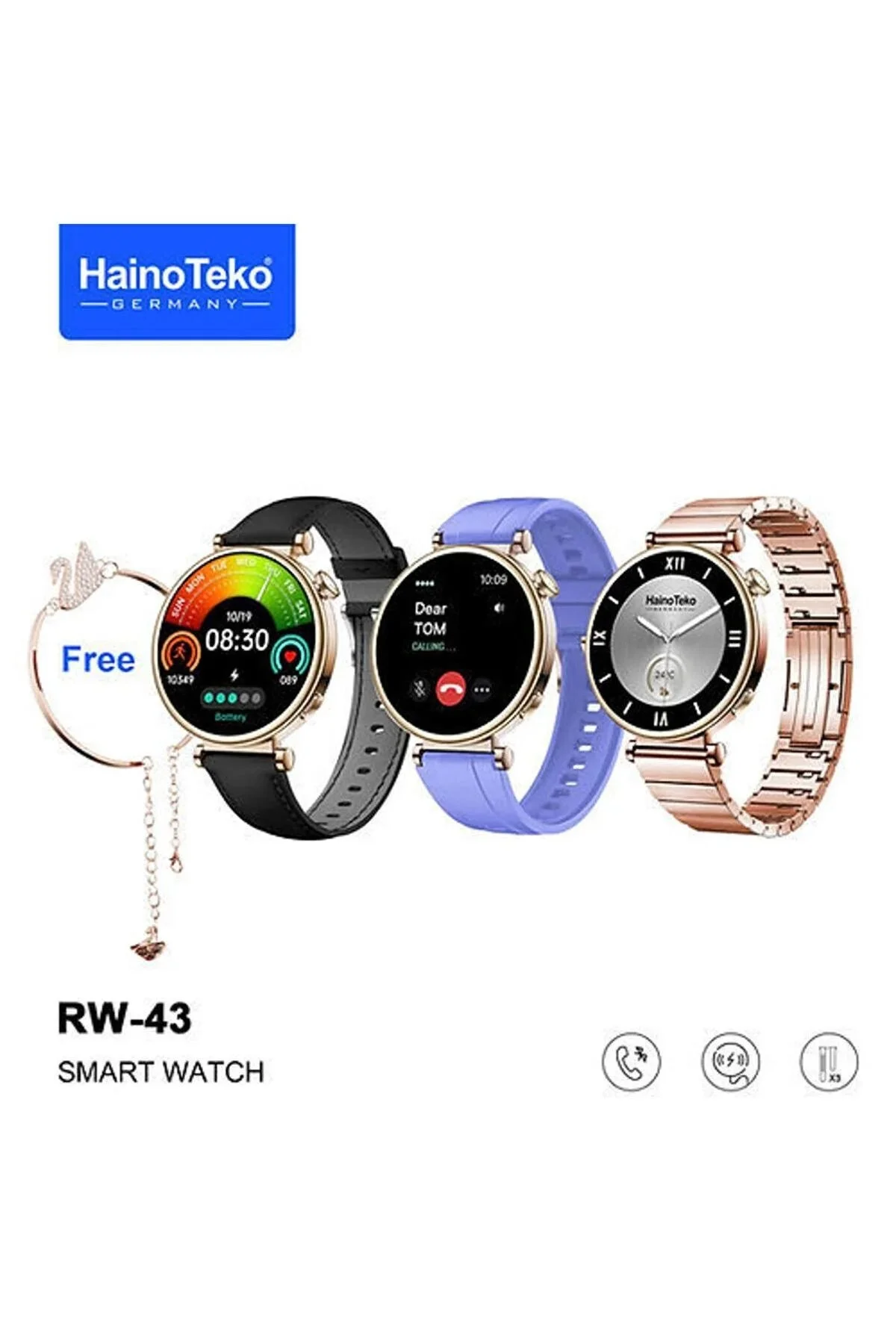 Kadınlar İçin Pembe Mini Akıllı Saat, Nabız ve Uyku Takibi, GPS ve Suya Dayanıklılık Özellikli