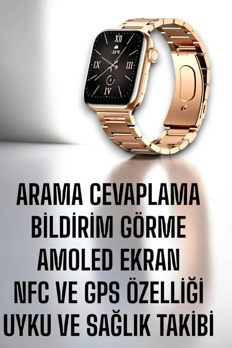 Kadınlara Özel Akıllı Saat: GPS Destekli Nabız Takibi ve Rose Gold Estetiği