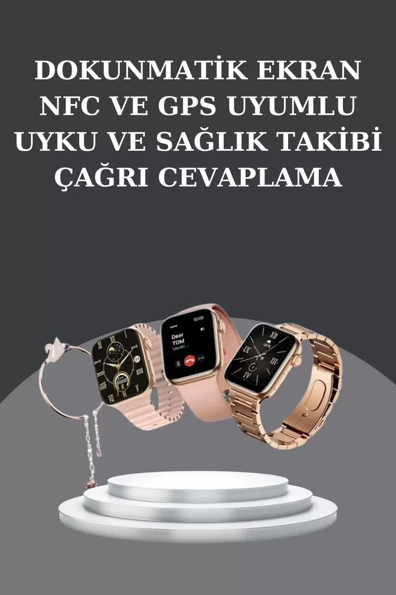 Kadınlara Özel Akıllı Saat ve Bluetooth Kulaklık Hediye Seti - Kordonlu, Sağlık Takibi ve 117 Spor Modu