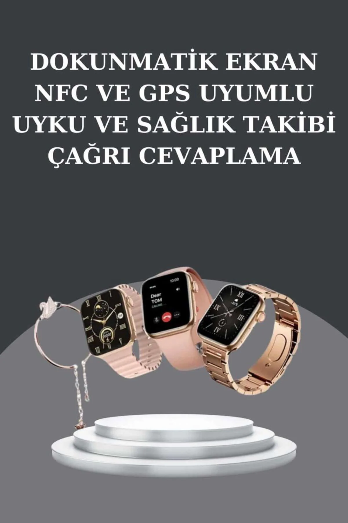 Kadınlara Özel Bileklik Hediyeli Akıllı Saat ve Dijital Göstergel