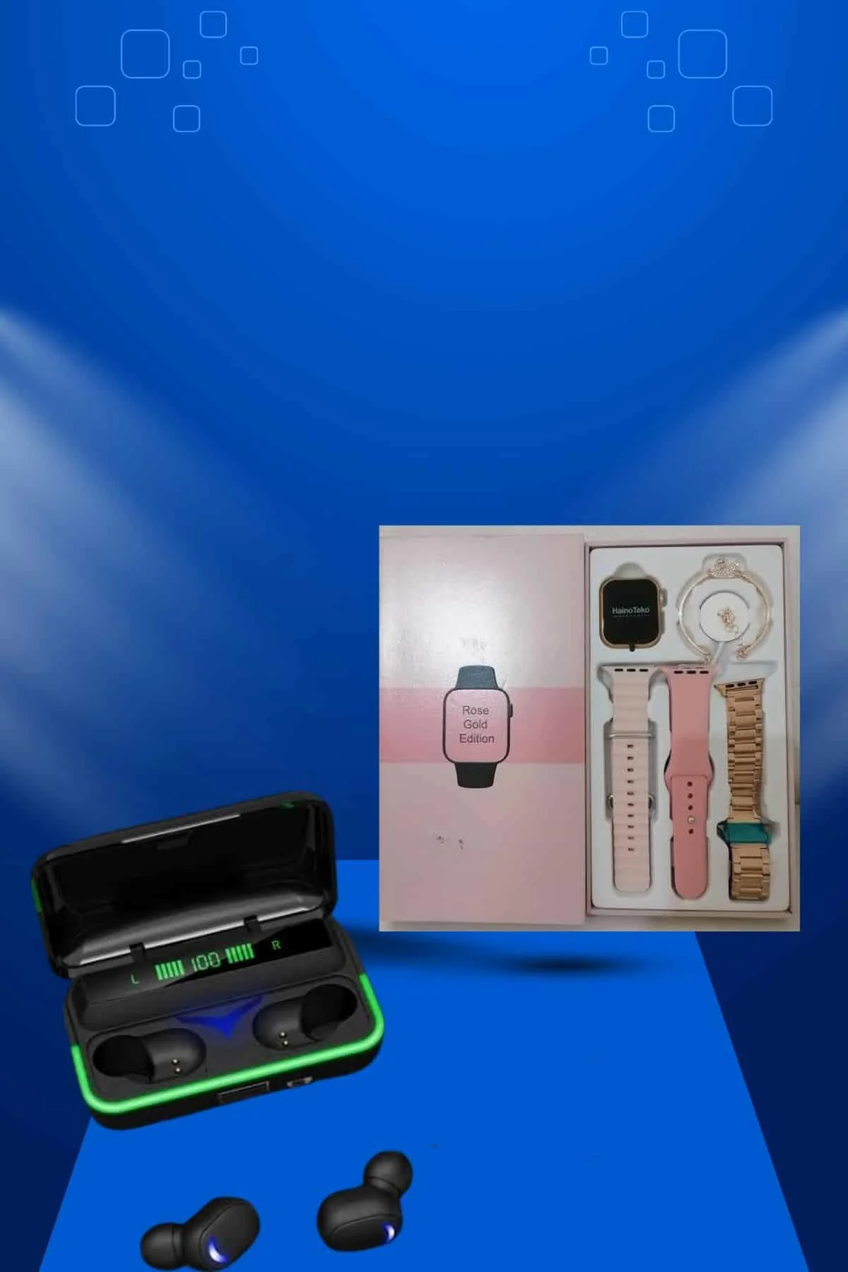 Kadınlara Özel Bileklik Hediyeli Akıllı Saat ve Dijital Göstergel