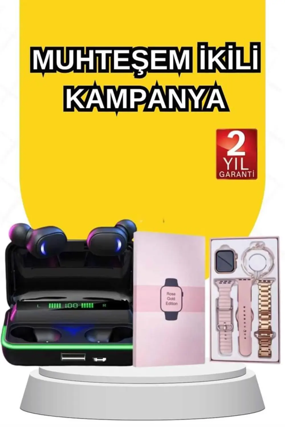 Kadınlara Özel Bileklik Hediyeli Akıllı Saat ve Dijital Göstergel