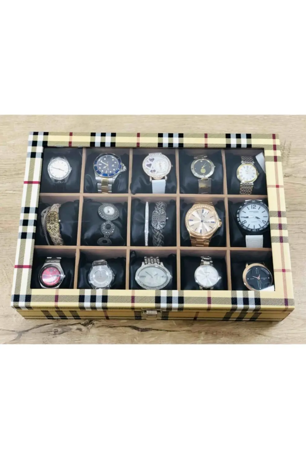 Kadınlara Özel El Yapımı Şık Modern Ekose Sarısı Siyah Yastıklı D