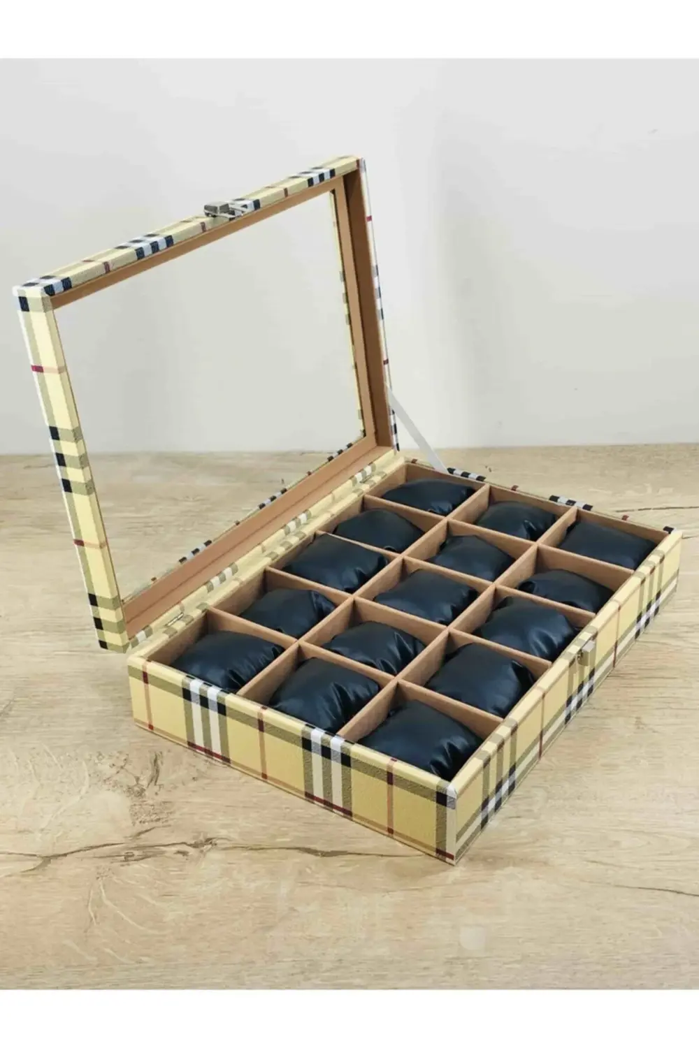 Kadınlara Özel El Yapımı Şık Modern Ekose Sarısı Siyah Yastıklı D