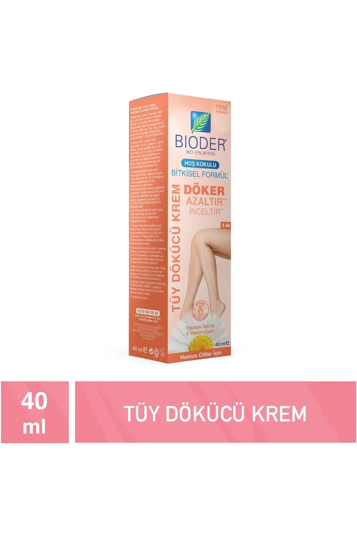 Kadınlara Özel Hassas Ciltler için Tüy Dökücü Krem 40 ml (2 paket