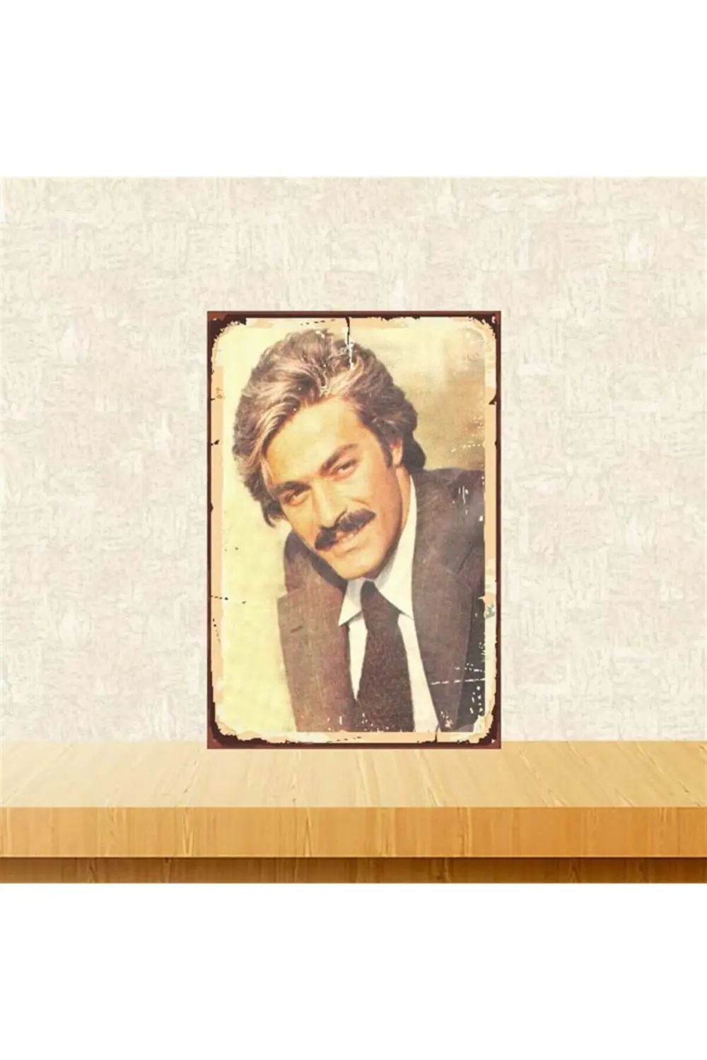 Kadir İnanır Retro Ahşap Poster 20x30cm