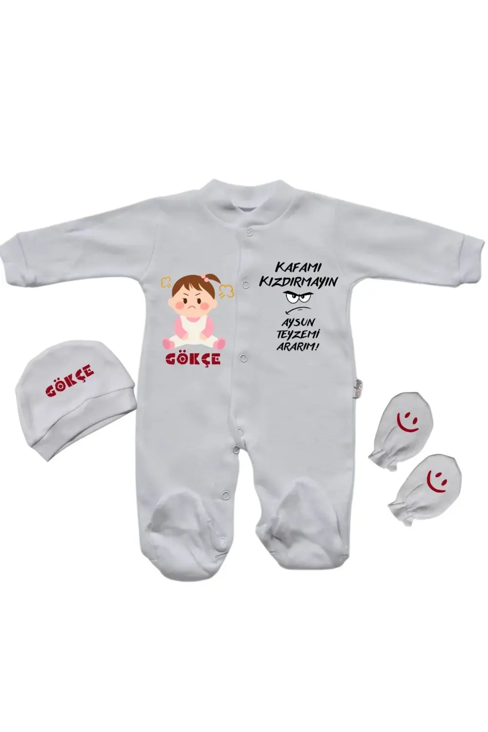 Kafamı Kızdırmayın Teyzemi Ararım Yazılı Kişiye Özel Kız Bebek Tu