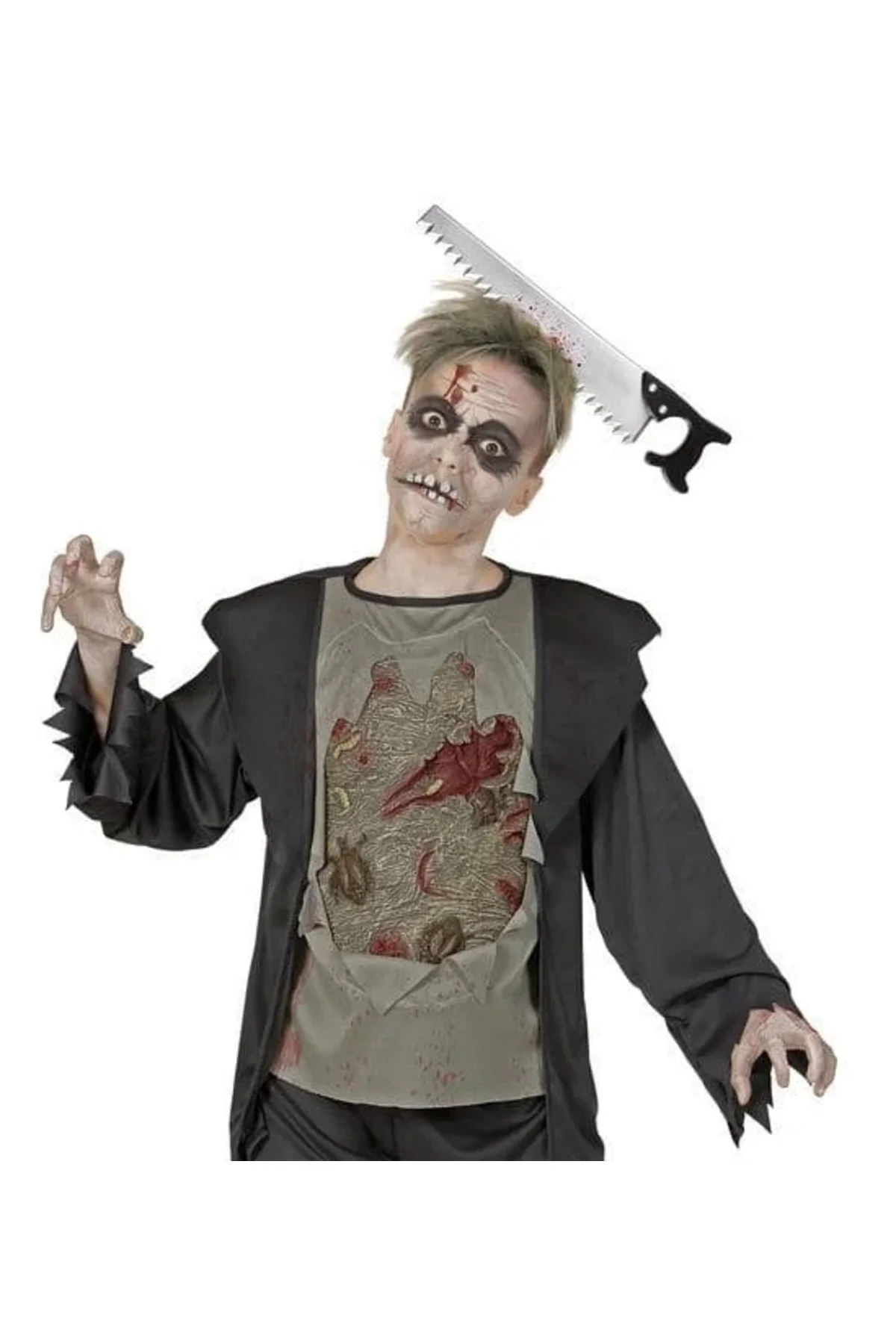 Kafaya Saplanmış Halloween Kanlı Testere Şaka Tacı Kafaya Saplanmış Halloween Kanlı Testere Şaka Tacı
