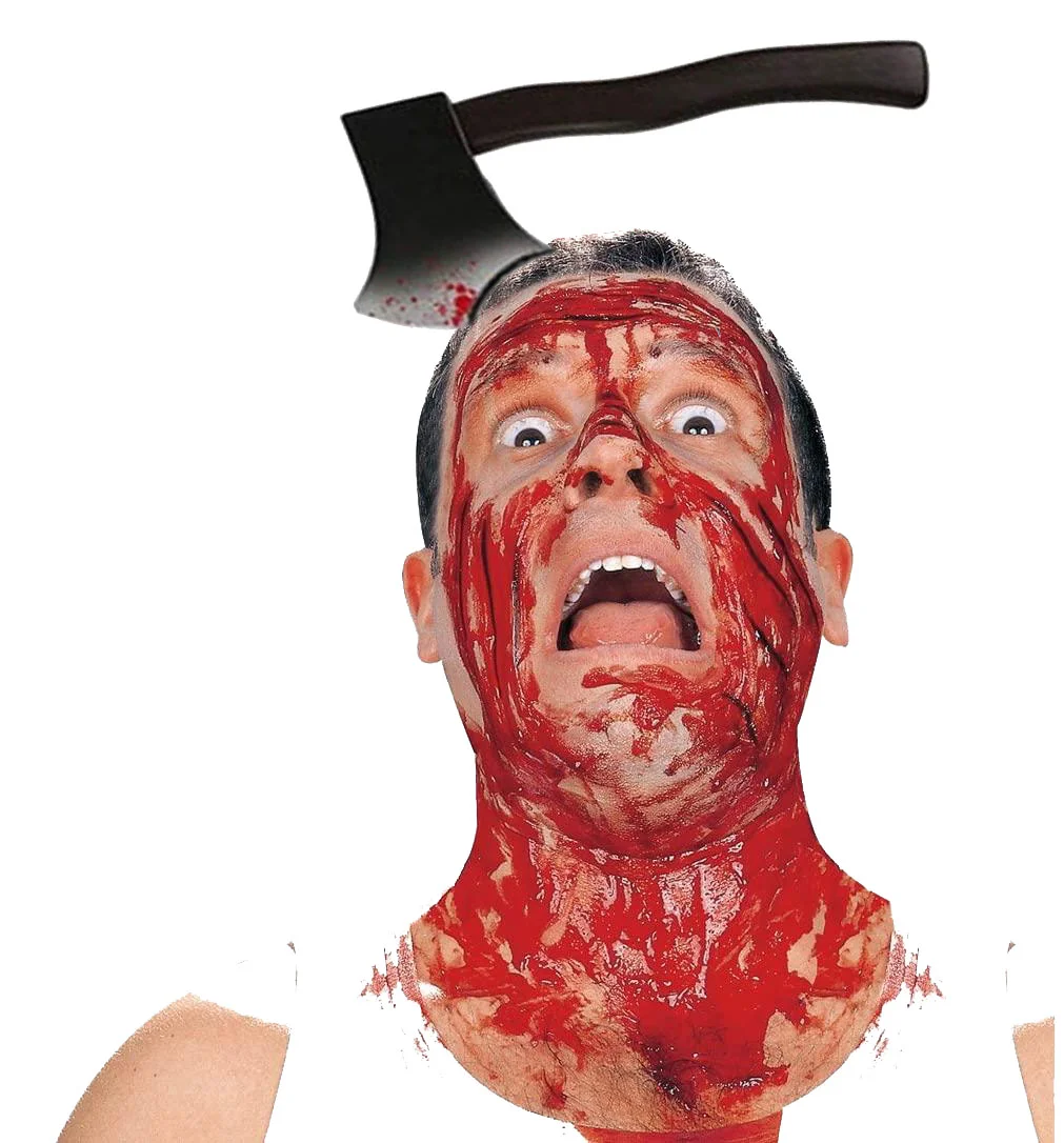 Kafaya Saplanmış Halloween Kanlı Balta Şaka Tacı - Cadılar Bayramı Prank Aksesuarı