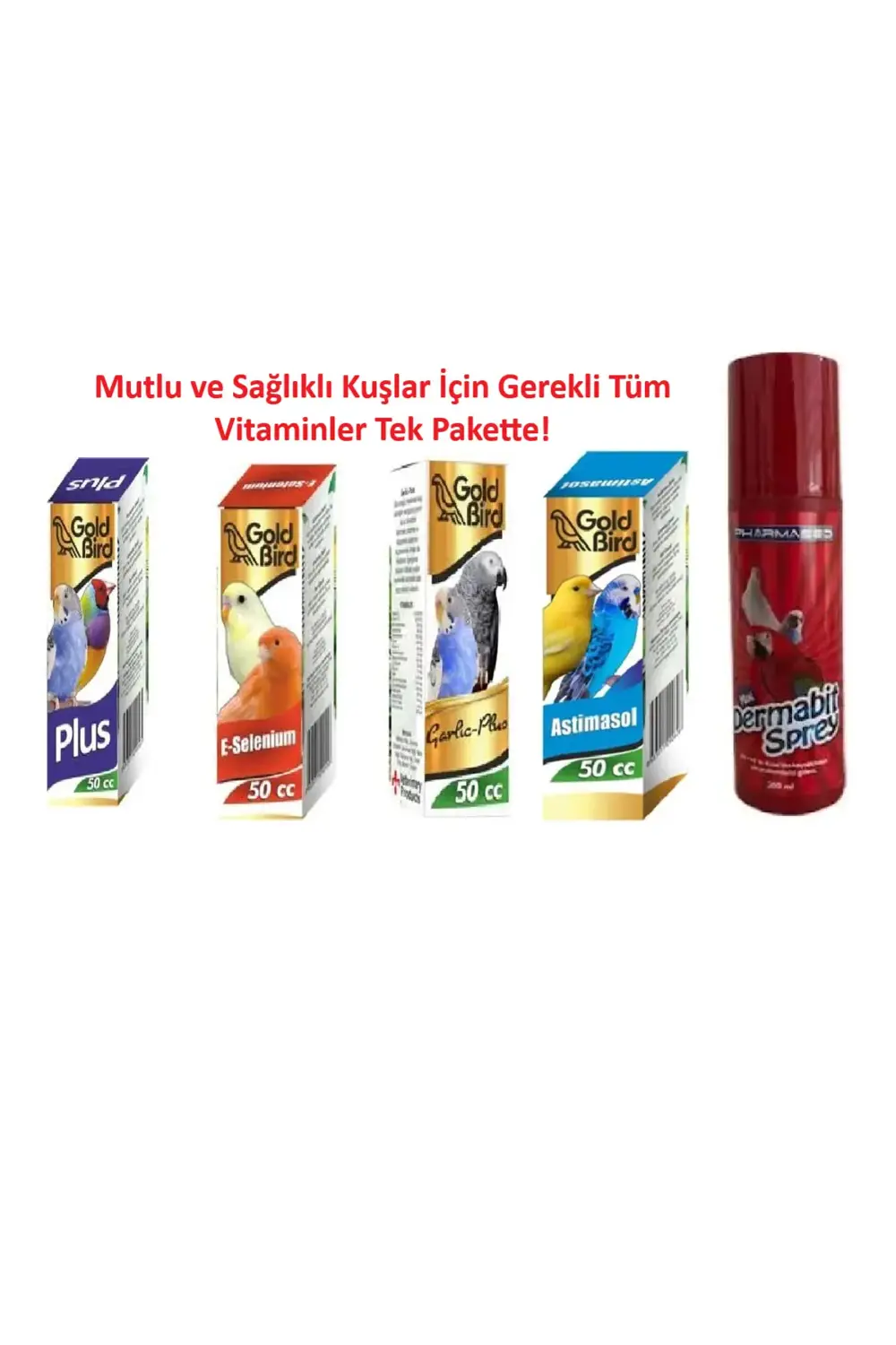 Kafes Kuşları İçin Vitamin Seti Ve Dermo Bit Spreyi 200 Ml
