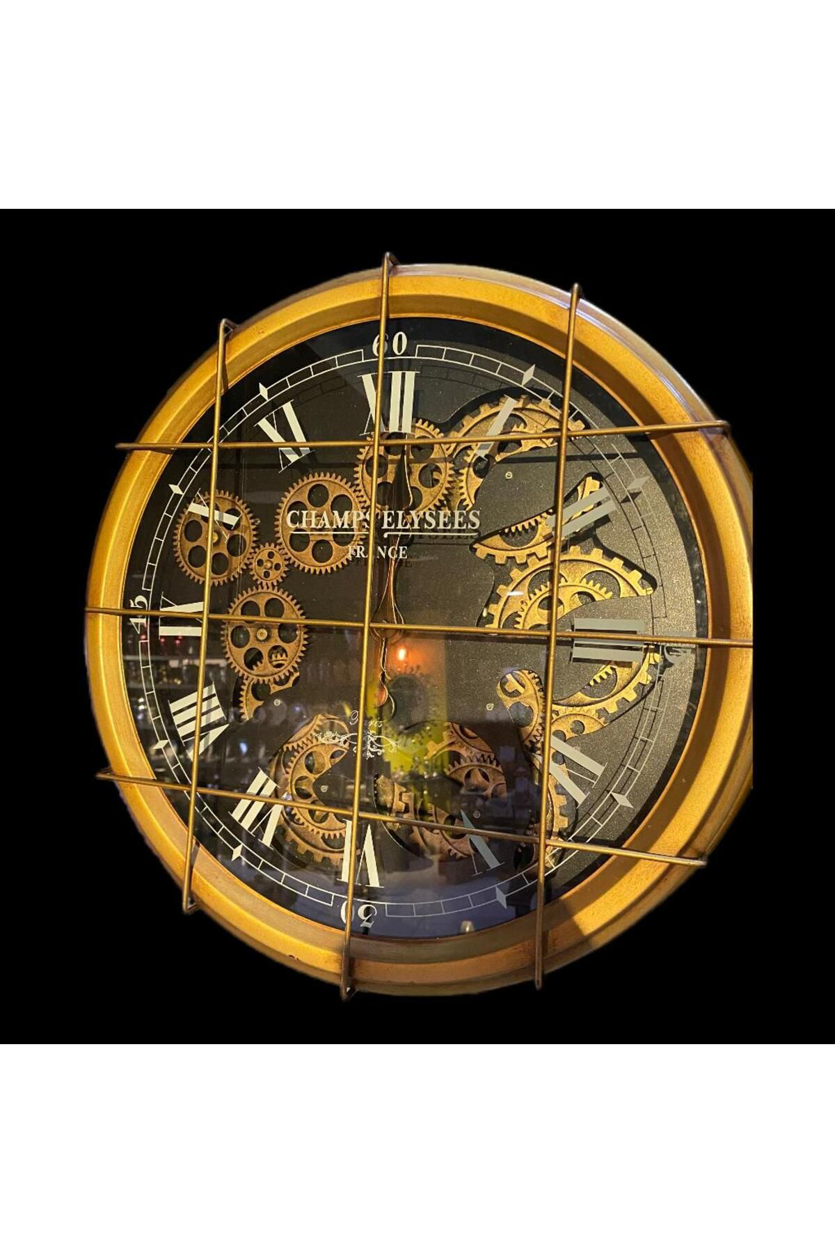 Elif Aksesuar Kafesli Metal Duvar Saati