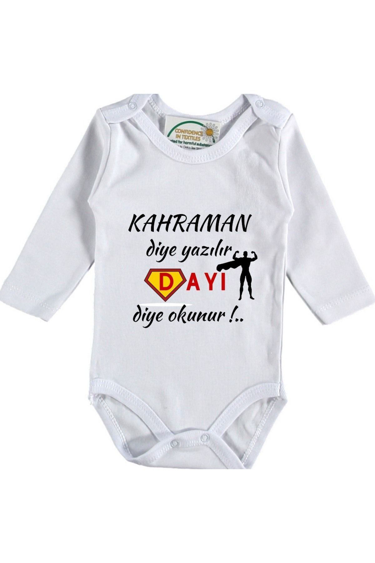 Kahraman Diye yazılır Dayı Diye Okunur Yazılı Bebek Zıbın