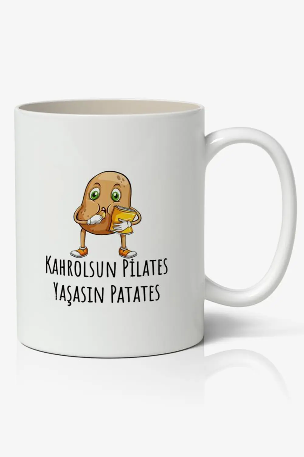 Kahrolsun Pilates Yaşasın Patates Yazılı Baskılı Kupa Bardak - Ba