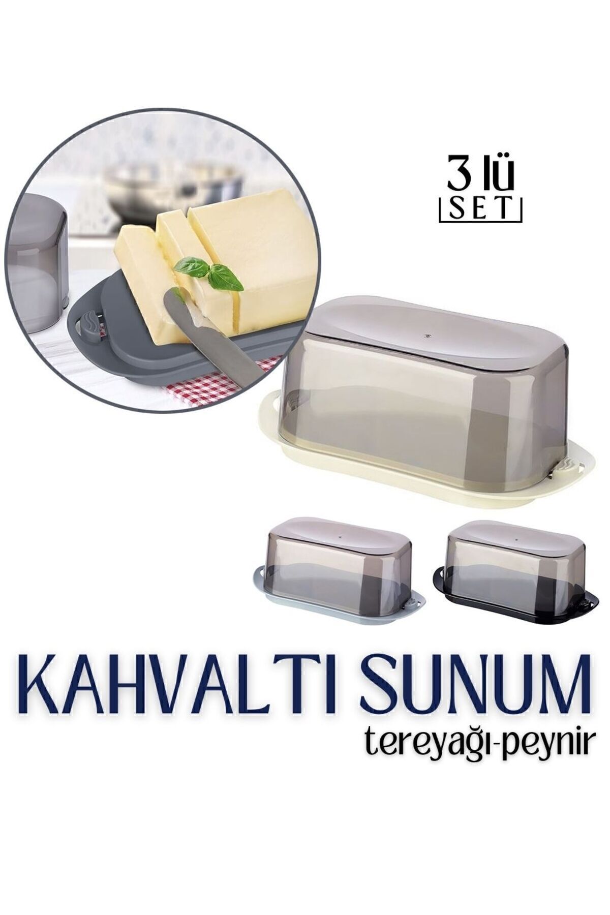 Kahvaltı Saklama ve Sunum 3 lü SET