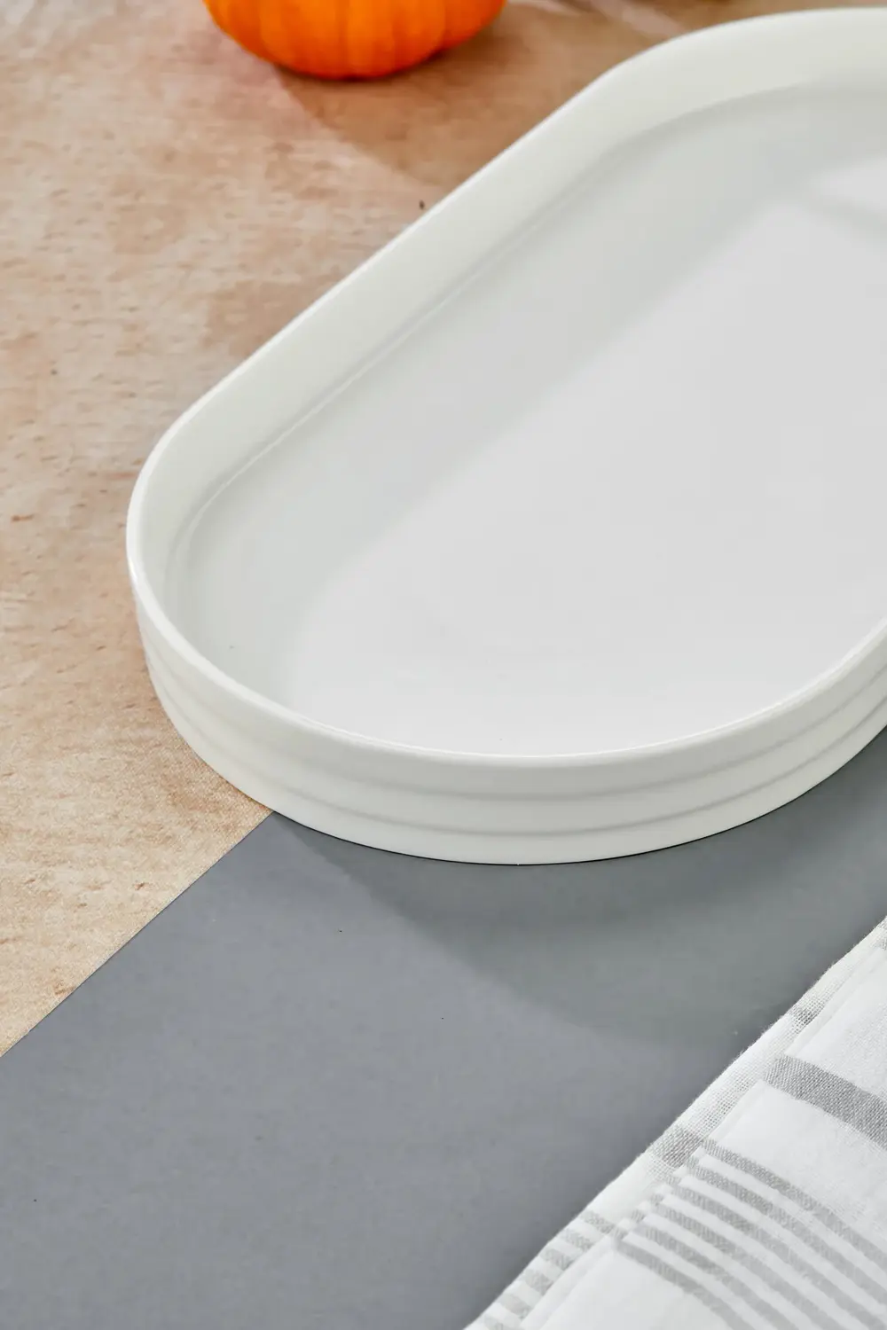 Kahvaltı ve Sunum İçin Porselen Servis Tabağı 32,5x17 cm