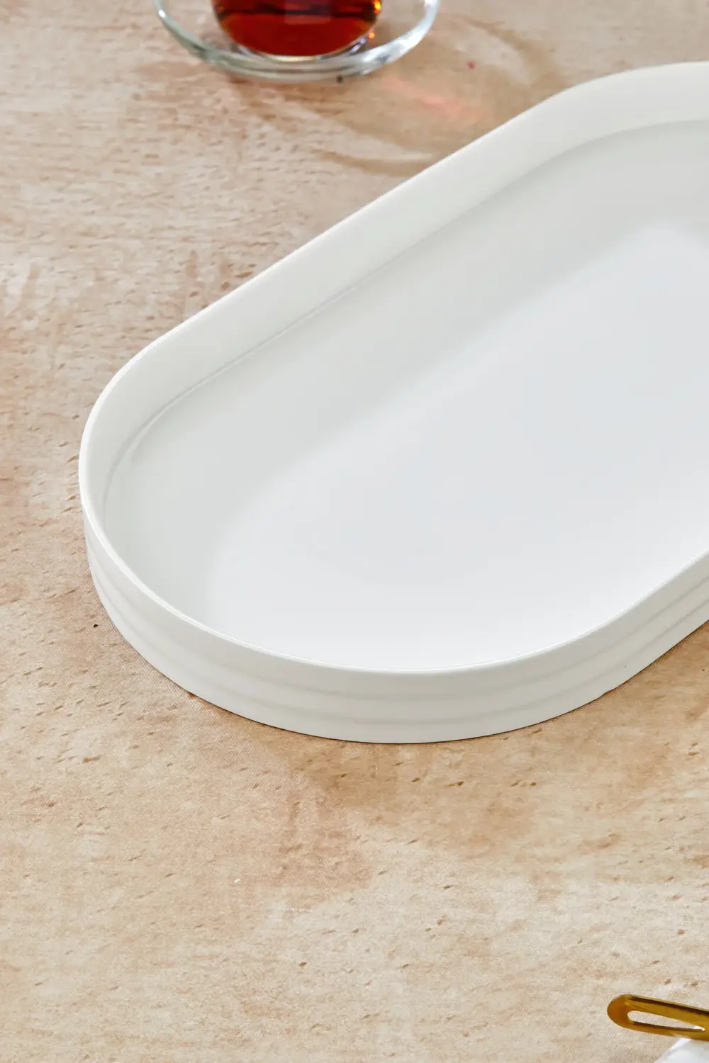 Kahvaltı ve Sunum İçin Porselen Servis Tabağı 36,5x19 cm