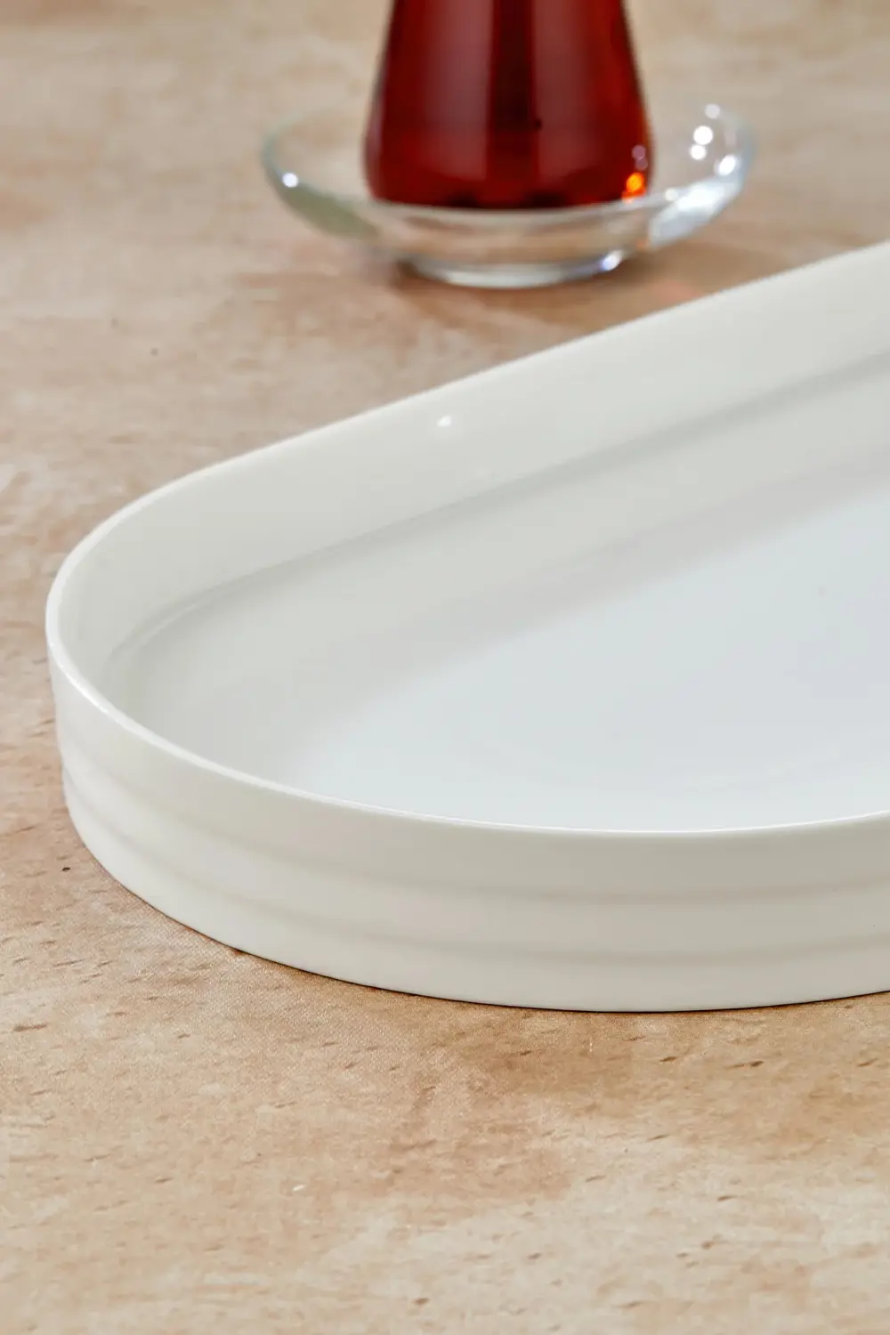 Kahvaltı ve Sunum İçin Porselen Servis Tabağı 36,5x19 cm