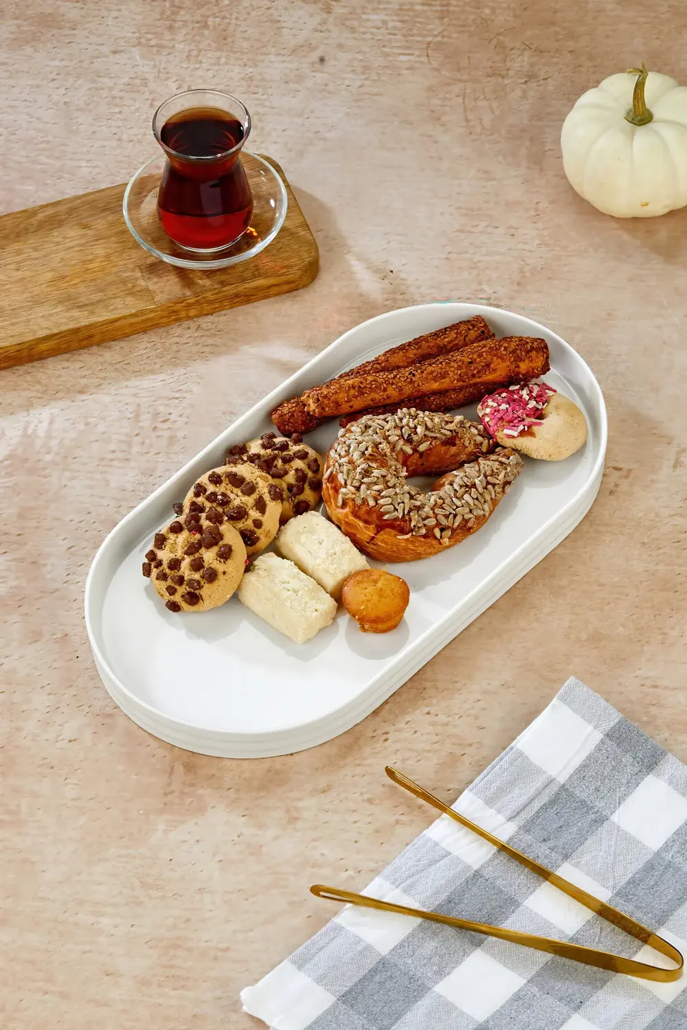 Kahvaltı ve Sunum İçin Porselen Servis Tabağı 36,5x19 cm