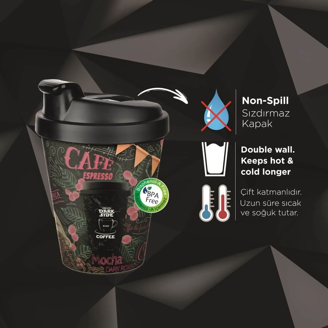 Kahve Bardağı - Termoslu 400ml - 13,5 oz Fiyatı, Yorumları ve Özellikleri