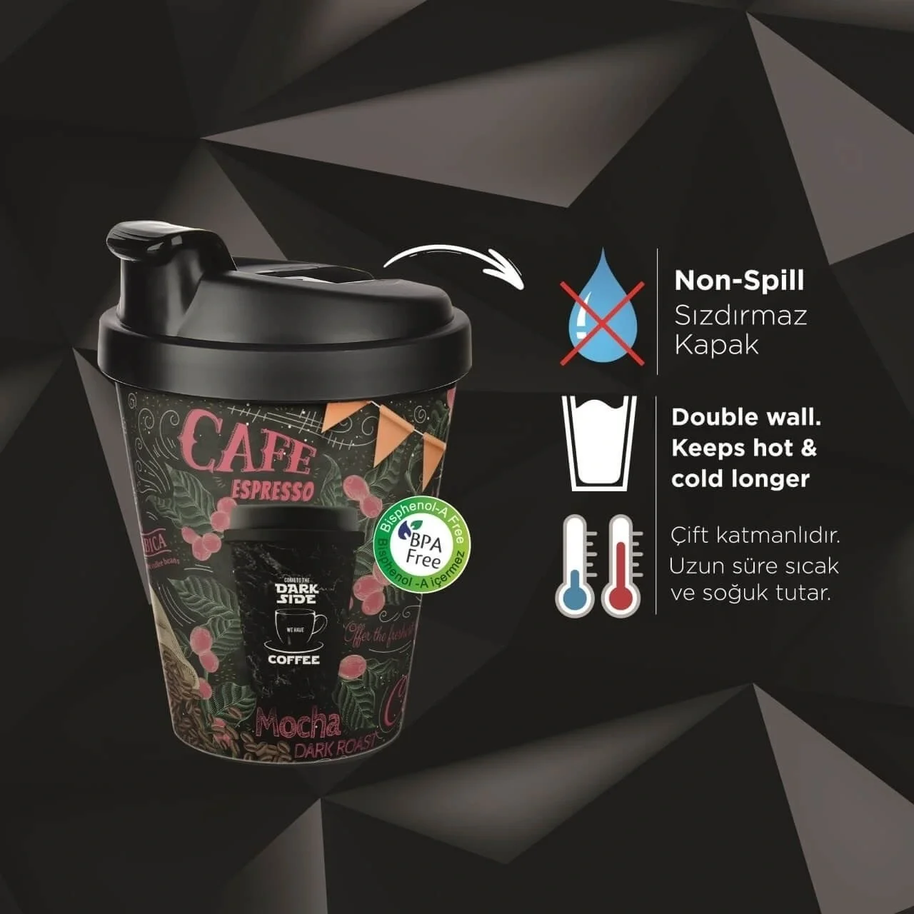 Kahve Bardağı - Termoslu 400ml - 13,5 Oz Kahve Bardağı - Termoslu 400ml - 13,5 Oz