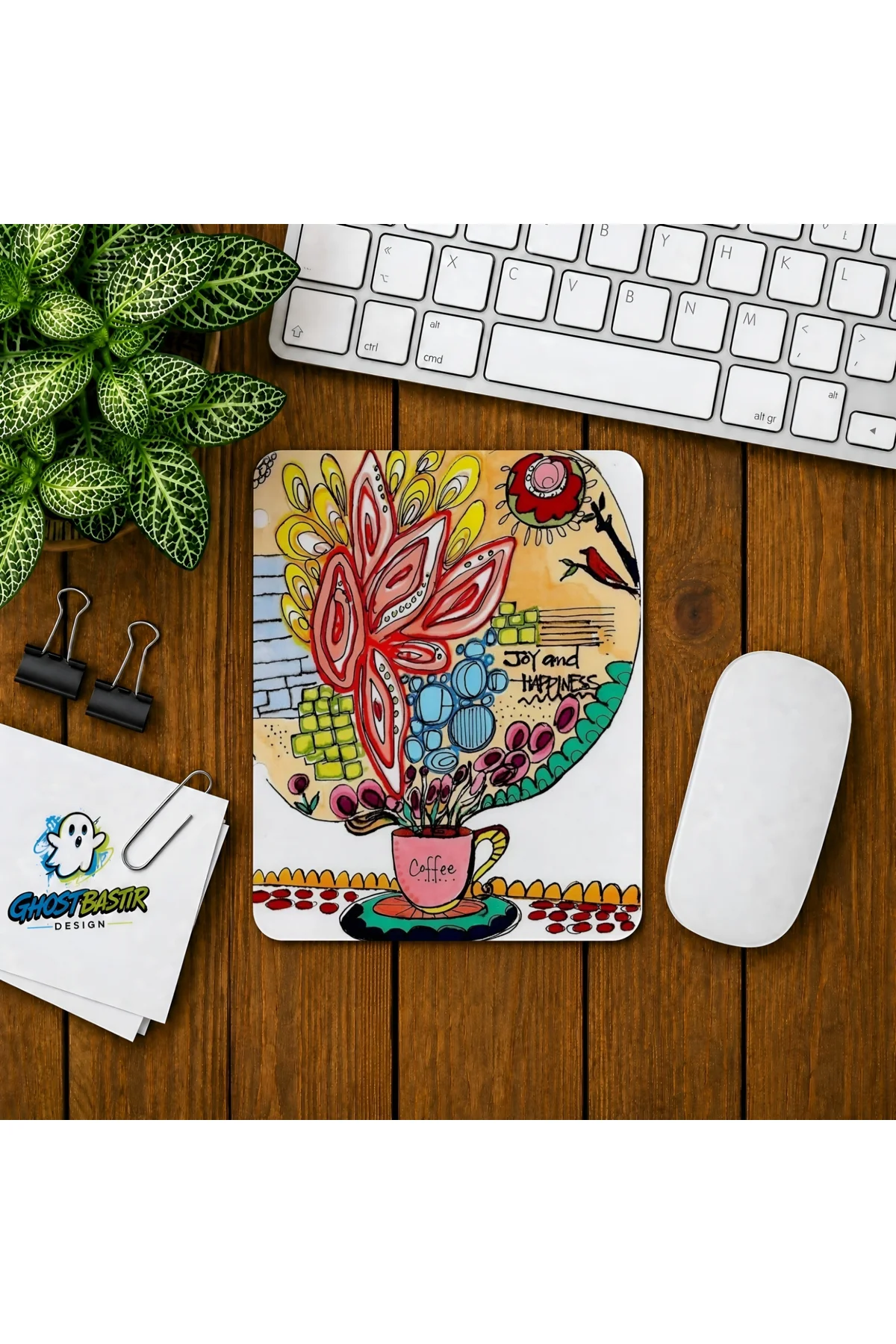 Kahve Çiçeği Baskılı Oyuncu Mousepad 0108