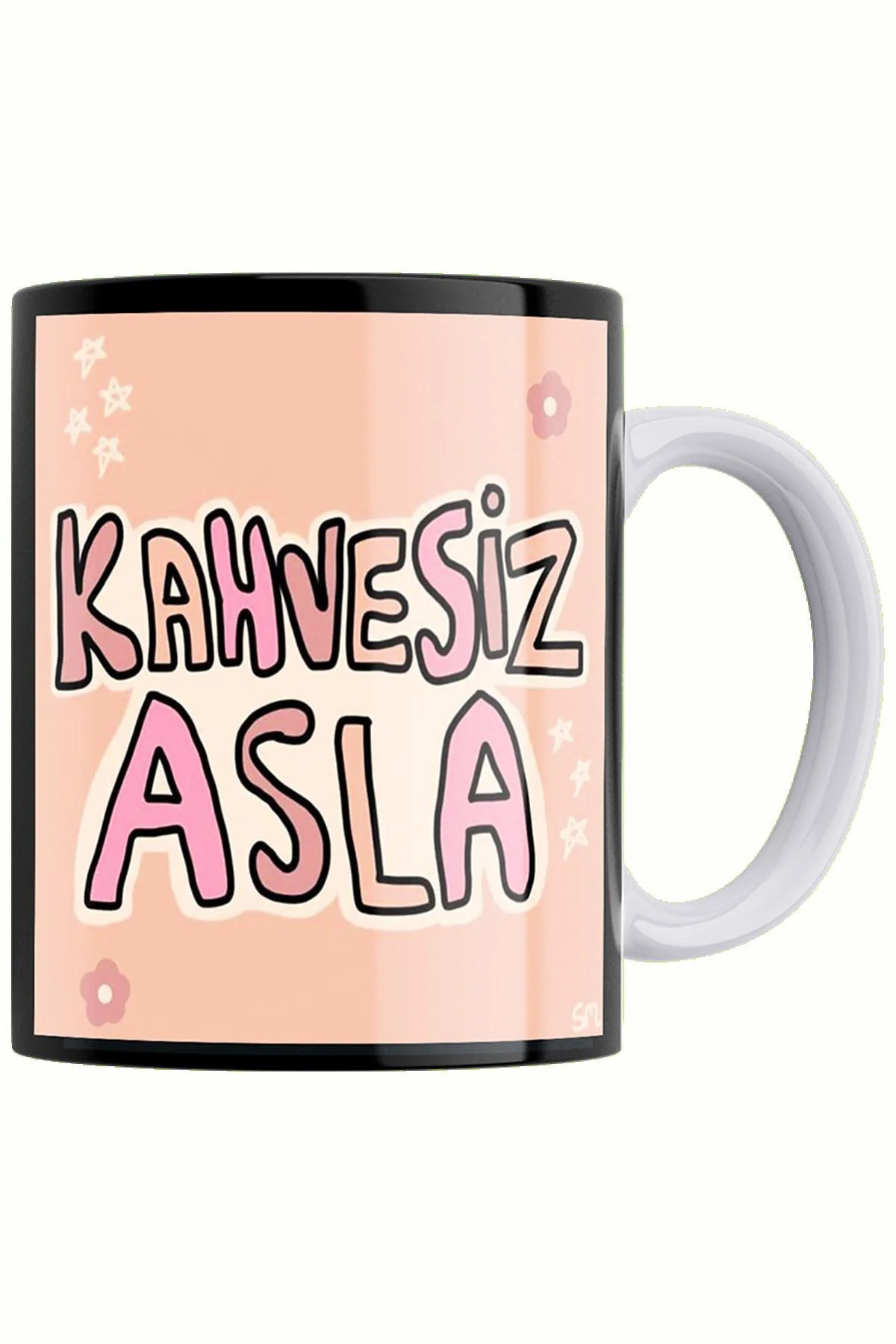 Kahve Çift Taraflı Baskılı Porselen Kupa